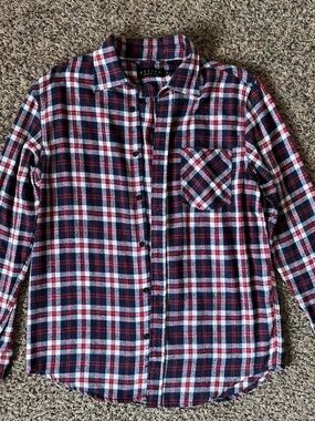 Ativa Men's Navy, Red & White Plaid Button-Down Shirt